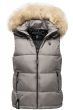 Dam Dunväst med päls Sneflug Grå