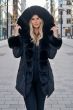 Dam pälsjacka modell Lugano i svart