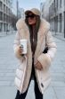 Dam pälsjacka med stor päls Firenze - Beige
