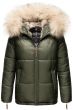 Dam vinterjacka med stor päls Navahoo Tikuna i Olivgrön