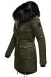 Dame Vinterjakke med pels Luluna Prinsess - Olive