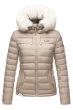 Dam Vinterjacka med vit päls Nasrin Taupe Beige