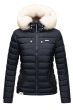 Dam Vinterjacka med vit päls Nasrin Marinblå