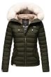 Dam Vinterjacka med vit päls Nasrin Olivgrön