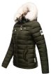 Dam Vinterjacka med vit päls Nasrin Olivgrön