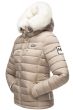 Dam Vinterjacka med vit päls Nasrin Taupe Beige