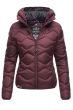 Dame dyne jakke med hætte Key Color Wine