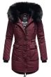 Dame Vinterjakke med pels Luluna Prinsess - Wine