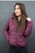 Dame dyne jakke med hætte Key Color Wine