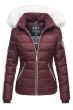 Dame vinterjakke med pels Kingaas - Wine