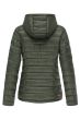 Dame dynejakke med hætte Lucy i Grøn