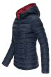 Dame dynejakke med hætte Lucy - Navy Blå